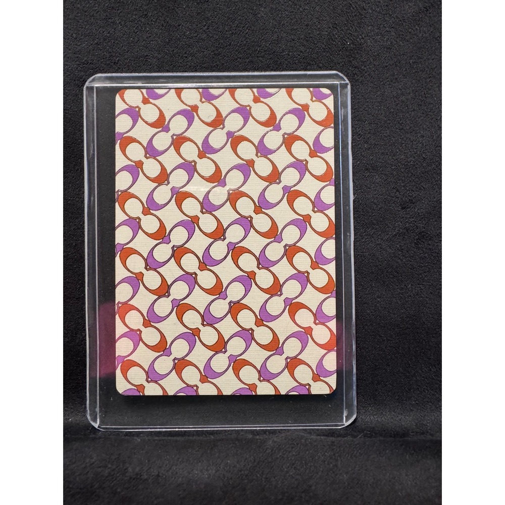 Coach Playing Card Back with Cream, Orange, and Purple Signature Pattern